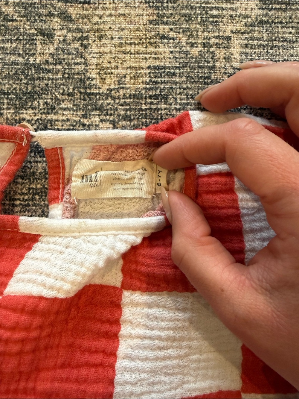 Minimalist Folk Girls’ Muslin Checkered Top - Picture 2 of 2